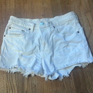Levi’s 501 white shorts.